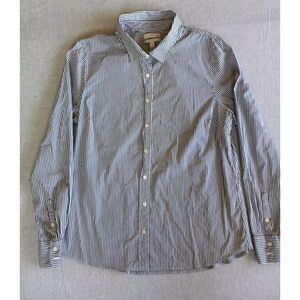 J.CREW Women's XL Long Sleeve Buttons Western Stripes Stretch‎ Perfect Top Shirt